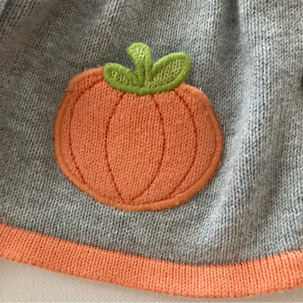 Gymboree Baby Girl 6-12 Months Pumpkin Cardigan Sweater Fall Orange